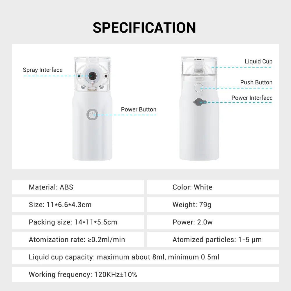 Portable Nebulizer For Asthma Rechargeable Inhaler Nebulizer Machine For Kids And Adults