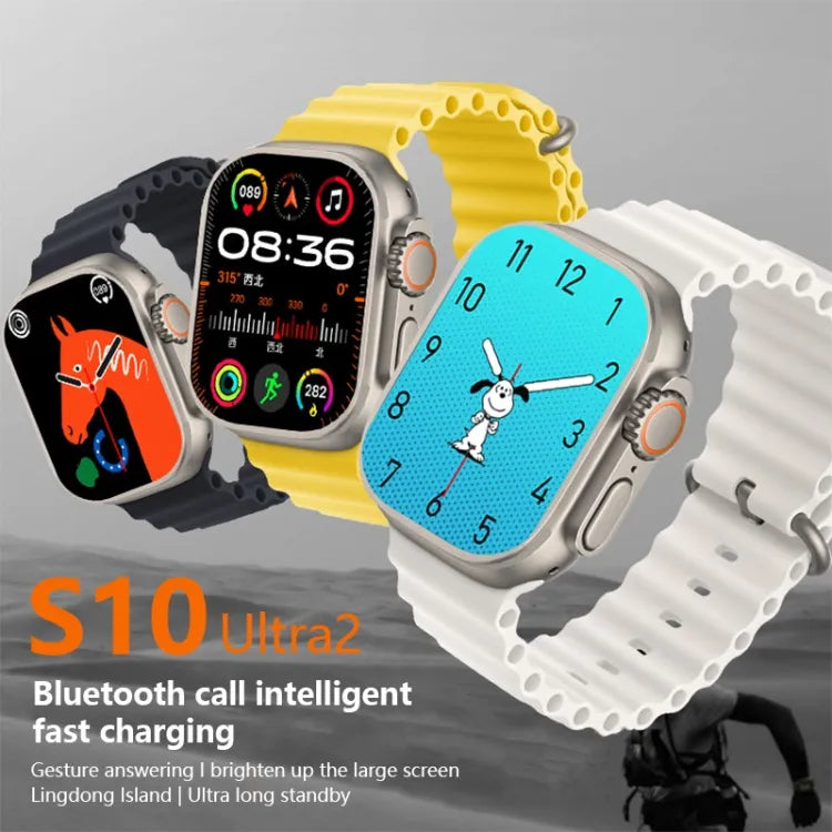 S10 Ultra 2 Smart Watch for Kids & Adults | 7 Stylish Straps | Titanium Body | Magnetic Charger | Water Resistant