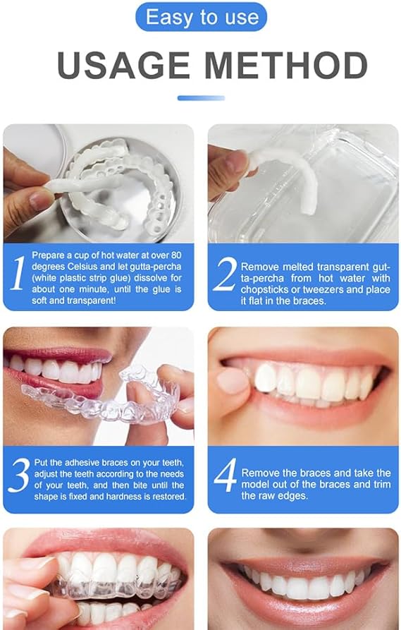 Snap On Smile  Veneers Teeth For Men And Women  Moldable False Artificial Braces Teeth