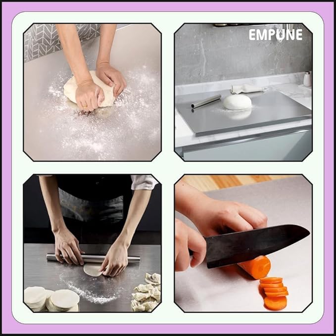 Stainless Steel Cutting Board Durable / Rolling Pins For Baking Kitchen