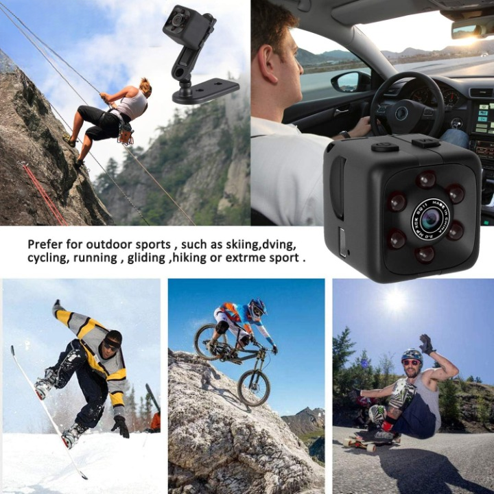 SQ6 Mini Spy Camera – HD Portable Security Camera with Night Vision & Two Stand Holders